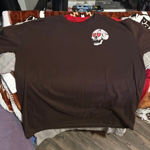 Brown Short Sleeve Tee with Chest Logo